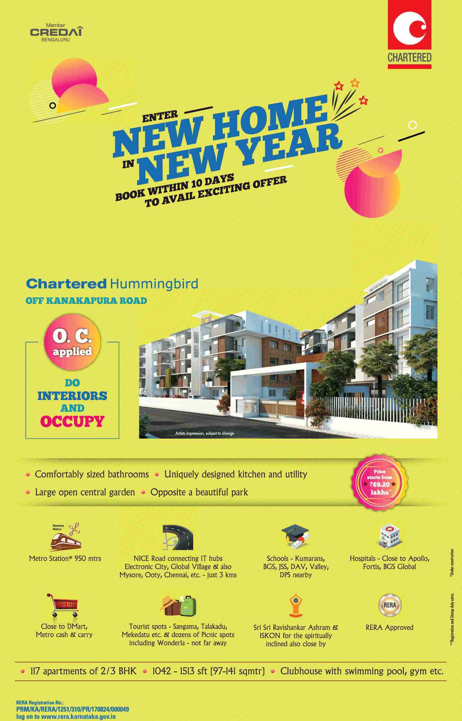 Book your home and avail exciting offer at Chartered Hummingbird in Bangalore